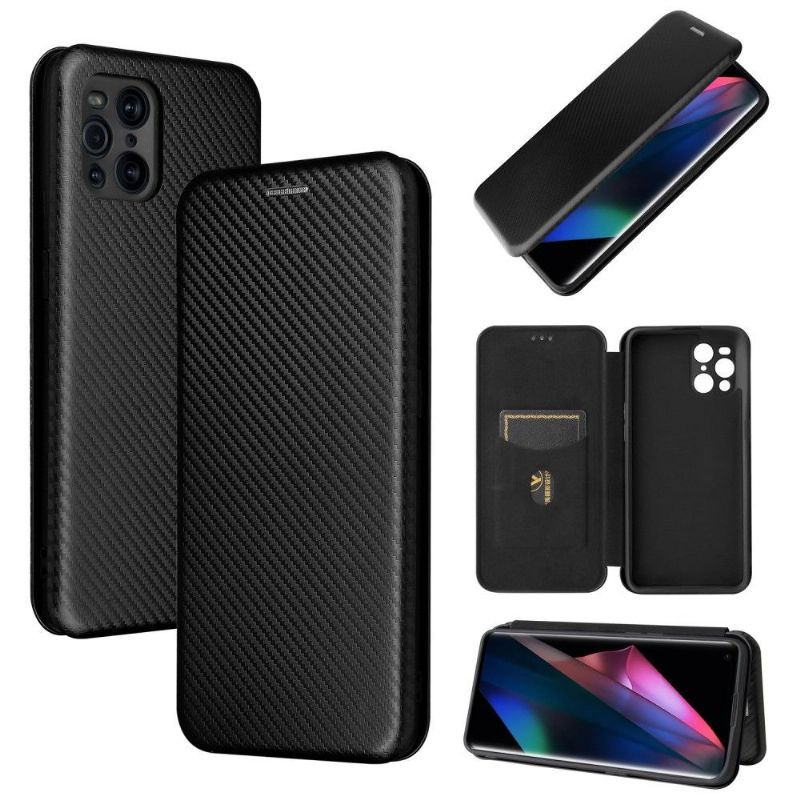 Læder Cover Oppo Find X3 Pro Original Carbon Fiber Læder