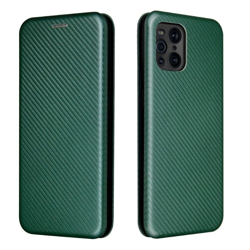 Læder Cover Oppo Find X3 Pro Original Carbon Fiber Læder