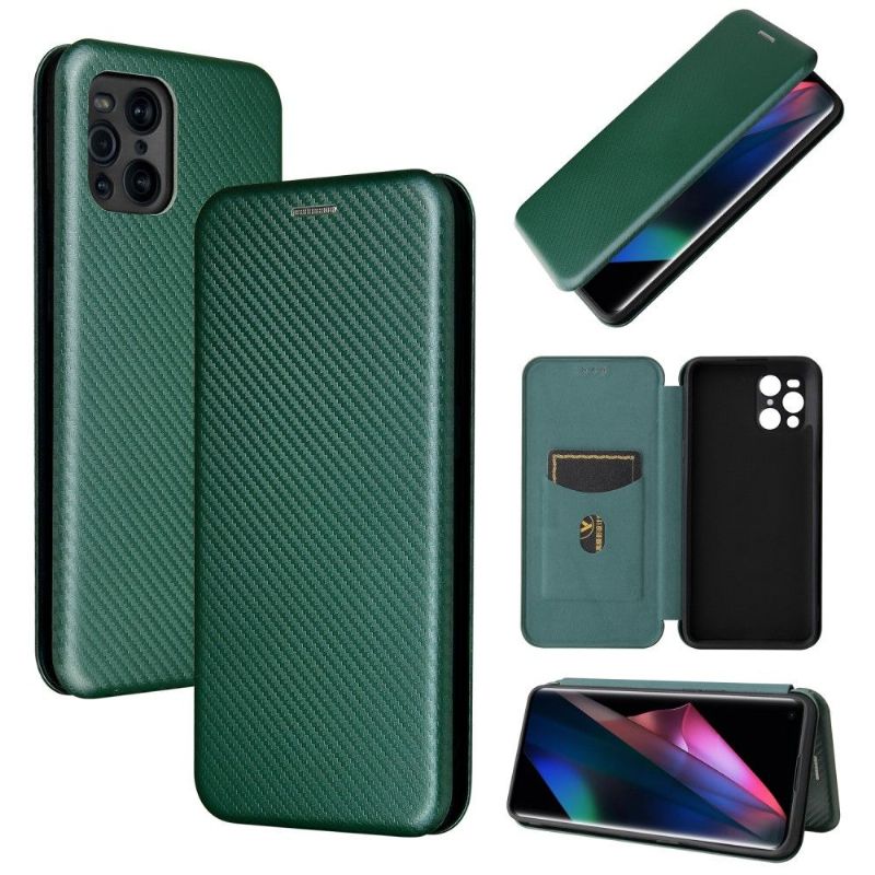 Læder Cover Oppo Find X3 Pro Original Carbon Fiber Læder