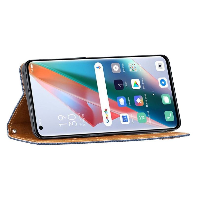 Læder Cover Oppo Find X3 Pro Original Lærredseffekt Oxford