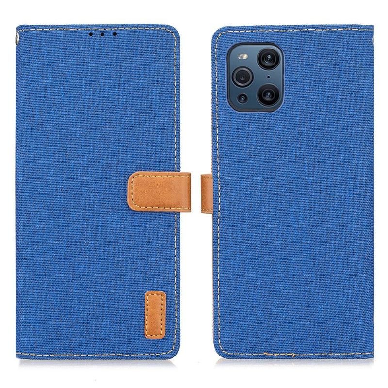 Læder Cover Oppo Find X3 Pro Original Lærredseffekt Oxford