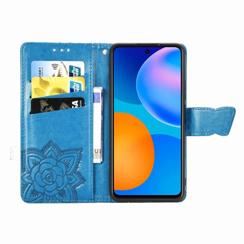 Flip Cover Huawei P Smart 2021 Præget Sommerfugl