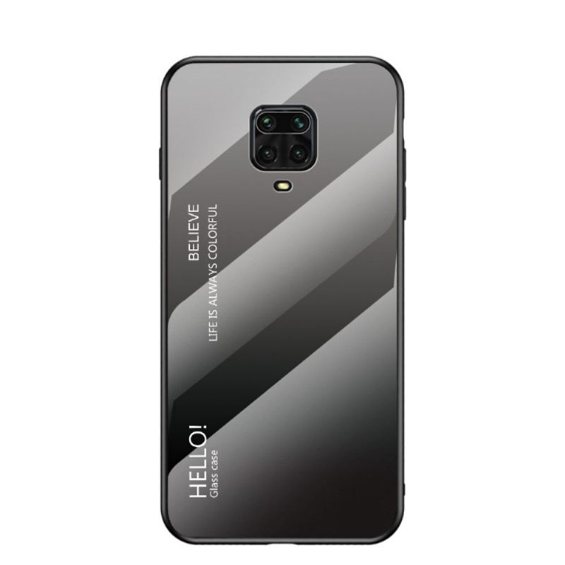 Cover Xiaomi Redmi Note 9S / Redmi Note 9 Pro Farvegradient Glasbagside