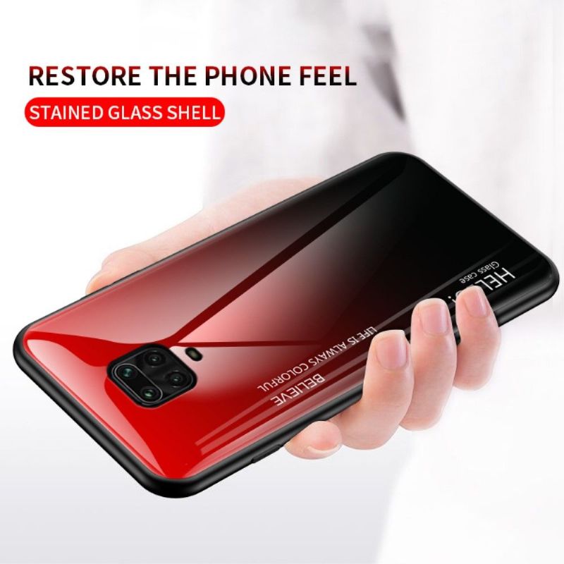 Cover Xiaomi Redmi Note 9S / Redmi Note 9 Pro Farvegradient Glasbagside