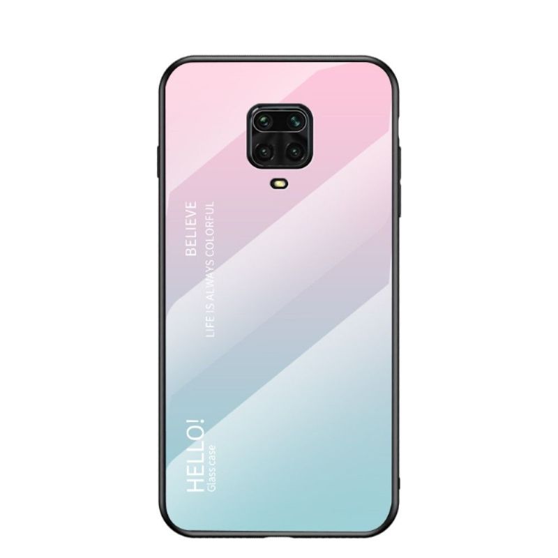 Cover Xiaomi Redmi Note 9S / Redmi Note 9 Pro Farvegradient Glasbagside