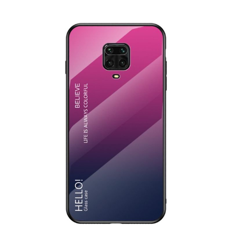 Cover Xiaomi Redmi Note 9S / Redmi Note 9 Pro Farvegradient Glasbagside