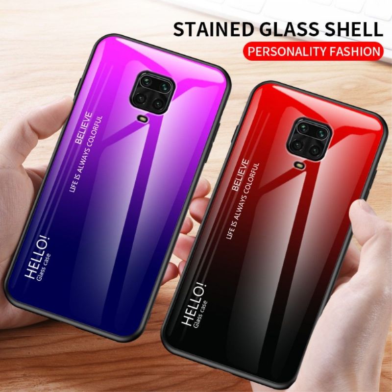 Cover Xiaomi Redmi Note 9S / Redmi Note 9 Pro Farvegradient Glasbagside