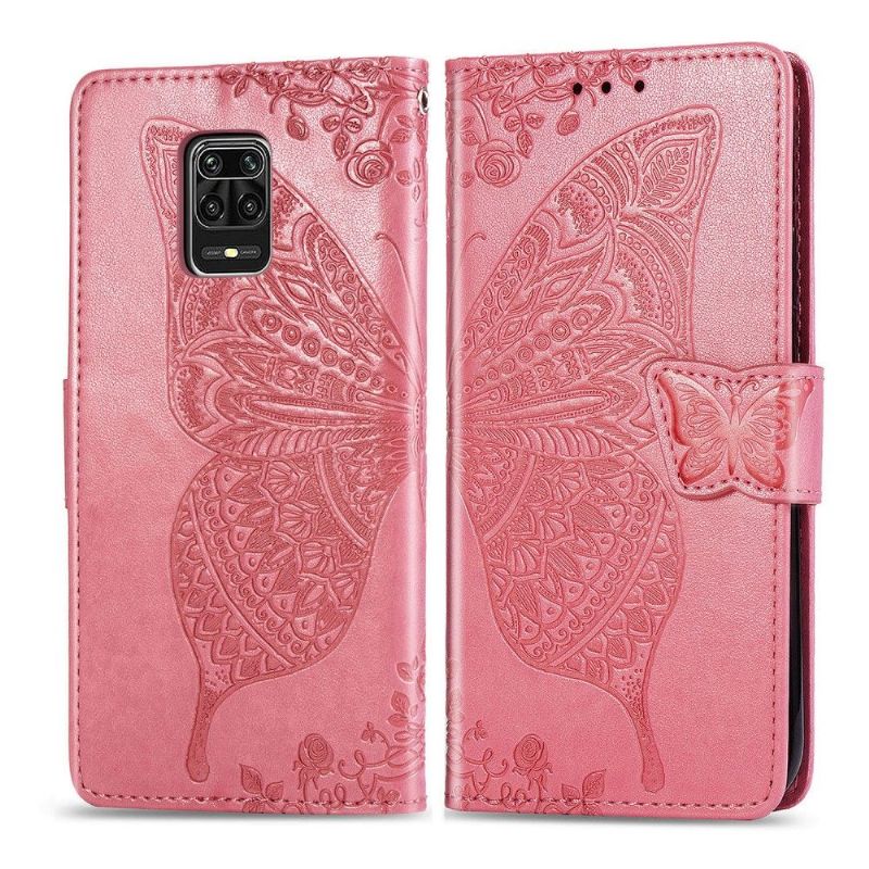 Flip Cover Xiaomi Redmi Note 9S / Redmi Note 9 Pro Præget Sommerfugl