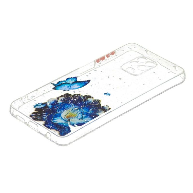 Mobilcover Xiaomi Redmi Note 9S / Redmi Note 9 Pro Original Blå Blomster Og Sommerfugle