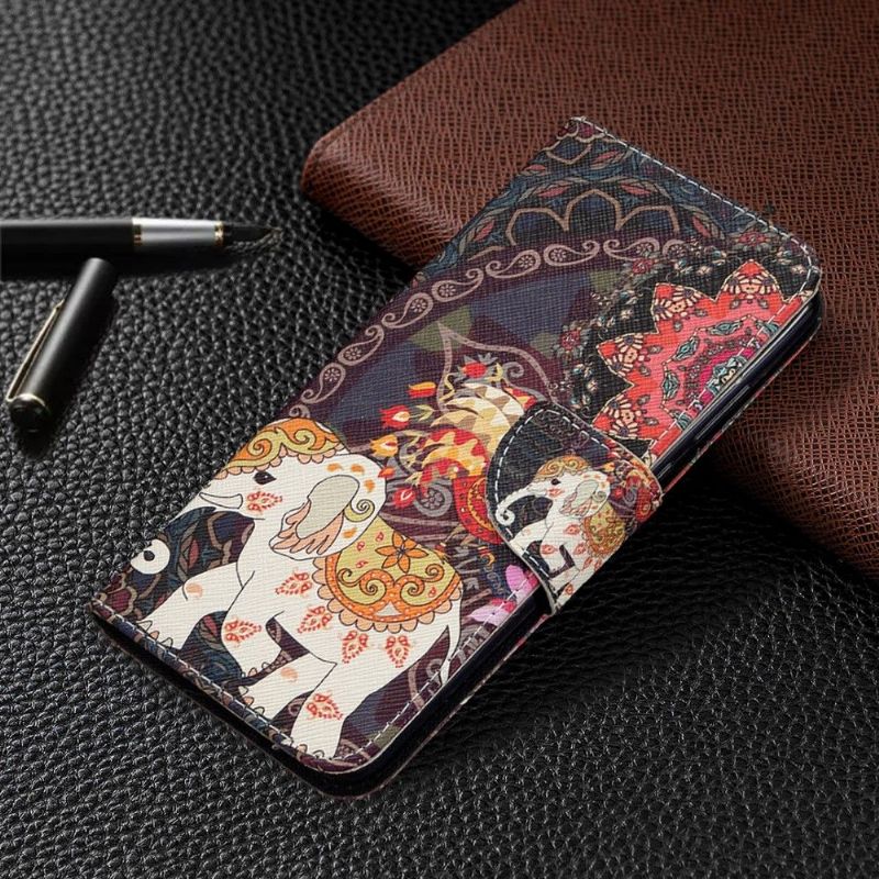 Flip Cover Huawei Y6p Anti-fald Indisk Elefant