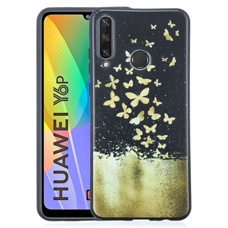 Mobilcover Huawei Y6p Gyldne Sommerfugle