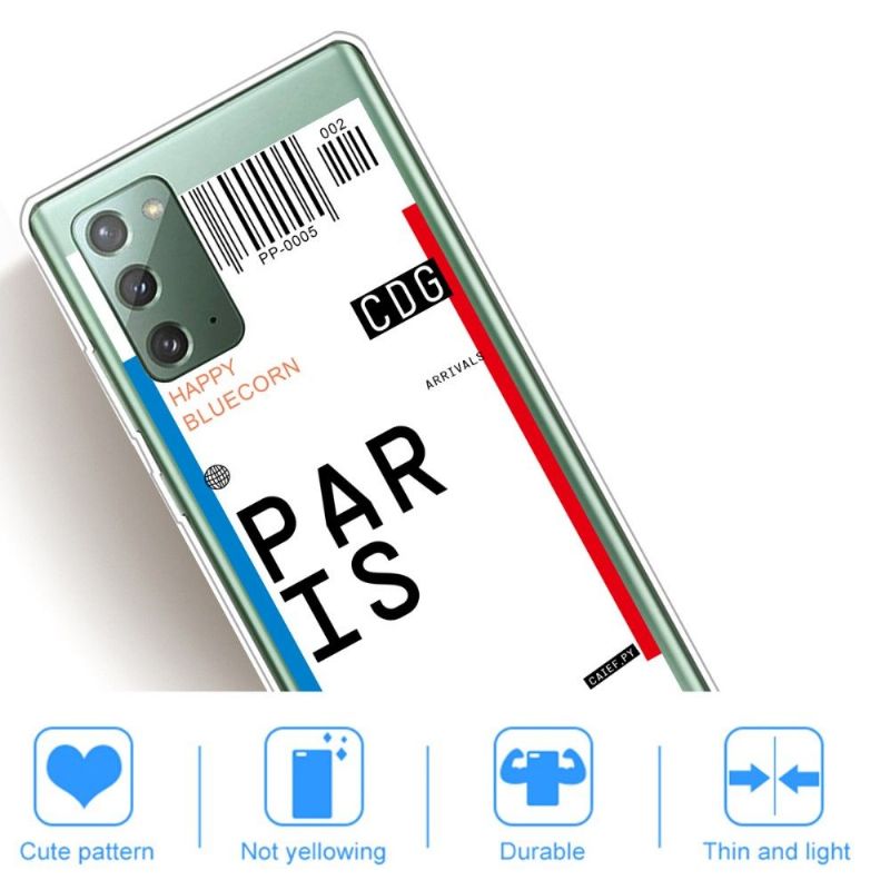 Cover Samsung Galaxy Note 20 Boardingkort 02 Paris