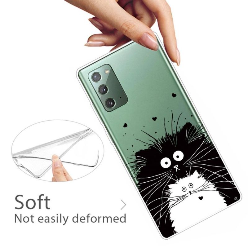 Cover Samsung Galaxy Note 20 Sorte Og Hvide Katte