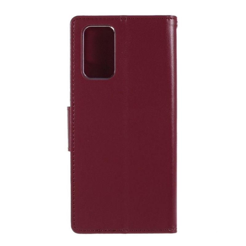 Flip Cover Samsung Galaxy Note 20 Bravo Series Imiteret Læder - Vinrød