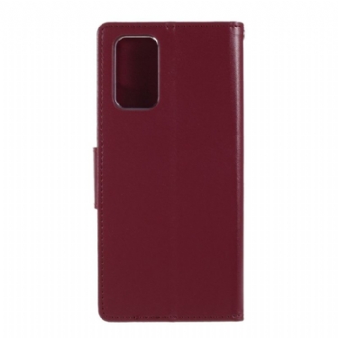 Flip Cover Samsung Galaxy Note 20 Bravo Series Imiteret Læder - Vinrød