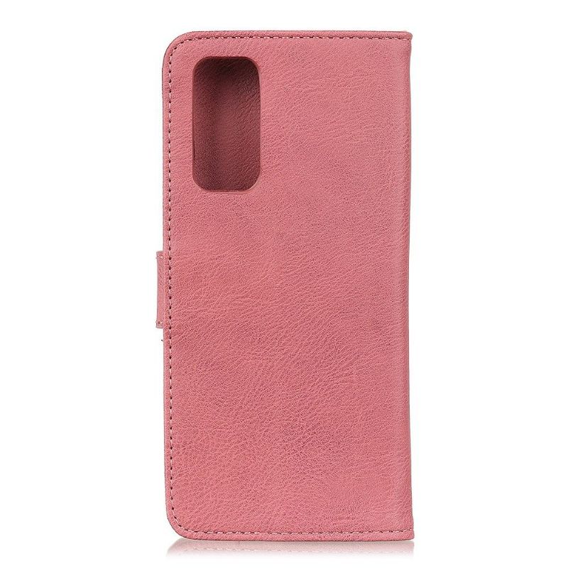 Flip Cover Samsung Galaxy Note 20 Hemming Khazneh Imiteret Læder Kortholder - Pink