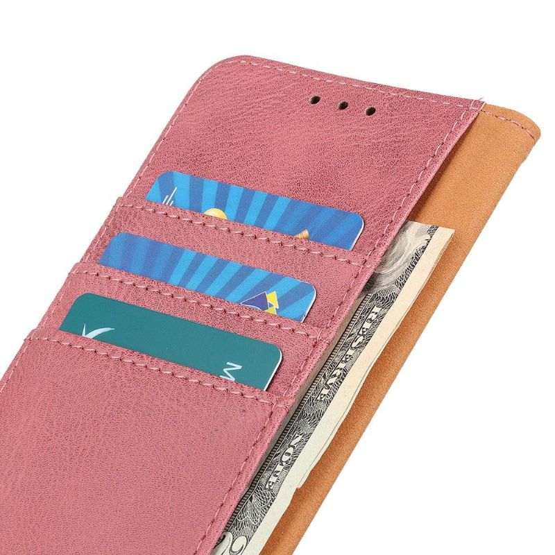 Flip Cover Samsung Galaxy Note 20 Hemming Khazneh Imiteret Læder Kortholder - Pink