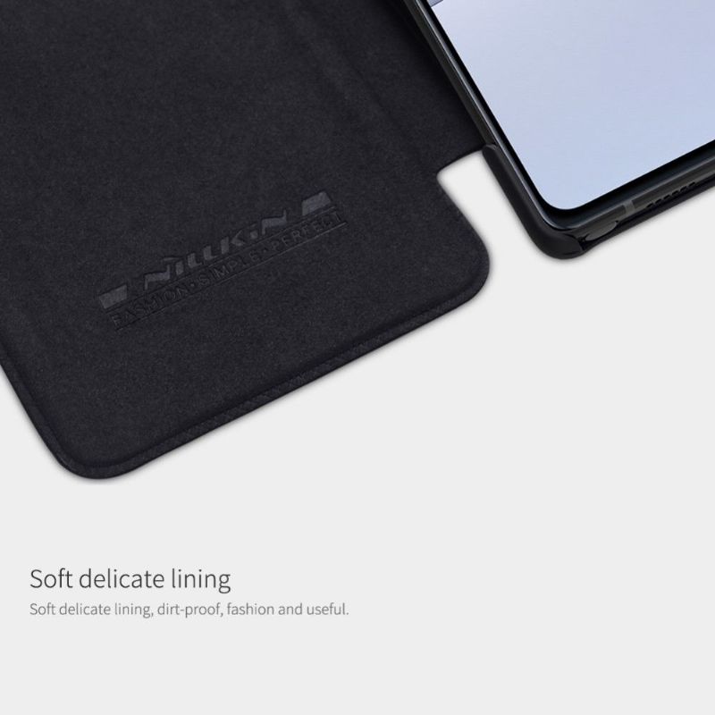 Flip Cover Samsung Galaxy Note 20 Hemming Qin Lædereffekt - Sort