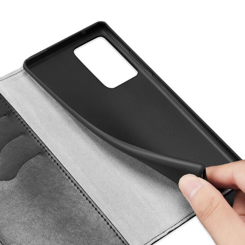 Flip Cover Samsung Galaxy Note 20 Hemming Serie Kado Kunstlæder - Sort