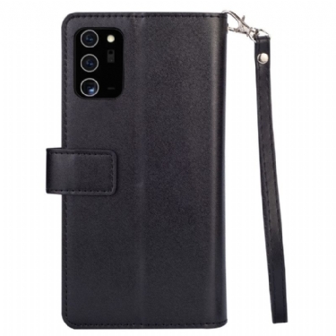 Flip Cover Samsung Galaxy Note 20 Med Snor Kortholder I Imiteret Læder