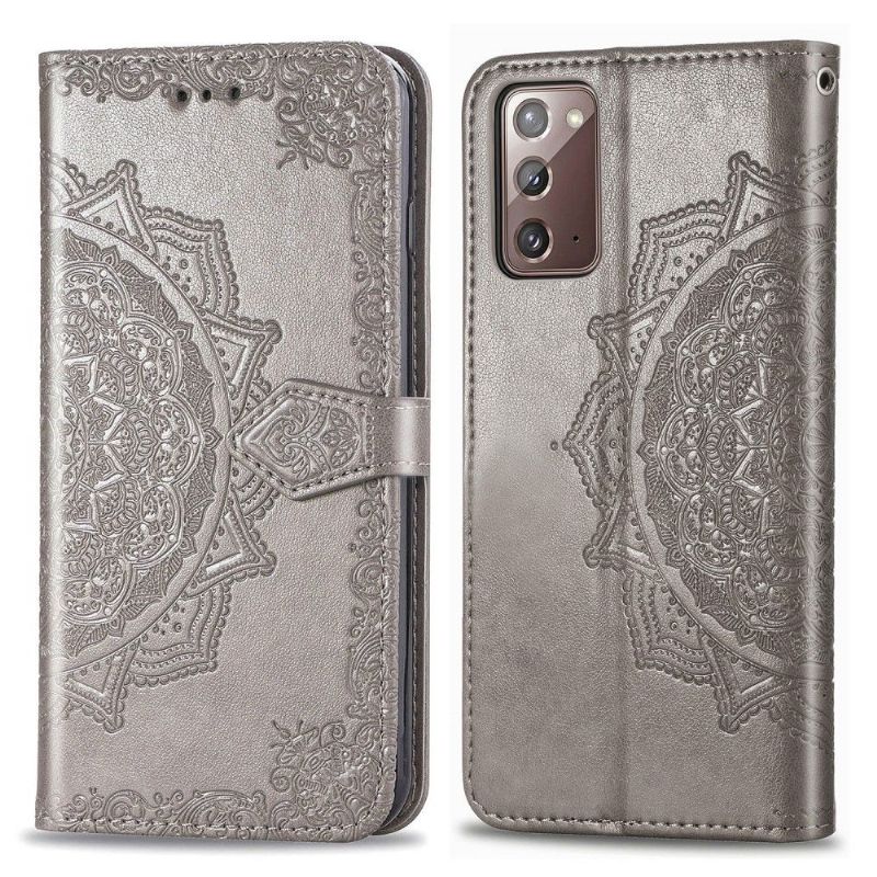 Flip Cover Samsung Galaxy Note 20 Præget Imiteret Læder Mandala