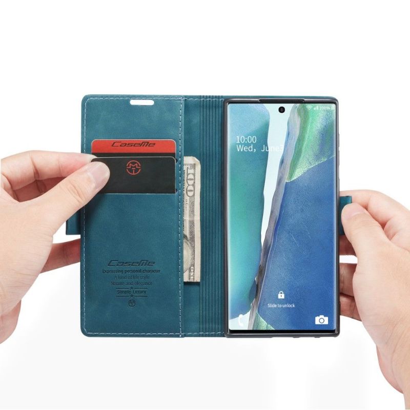 Læder Cover Samsung Galaxy Note 20 Original Golias Lædereffekt - Grøn