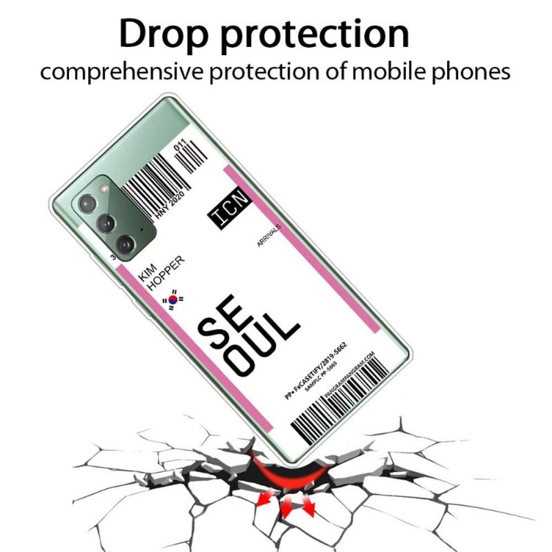 Mobilcover Samsung Galaxy Note 20 Boardingkort 03 Seoul