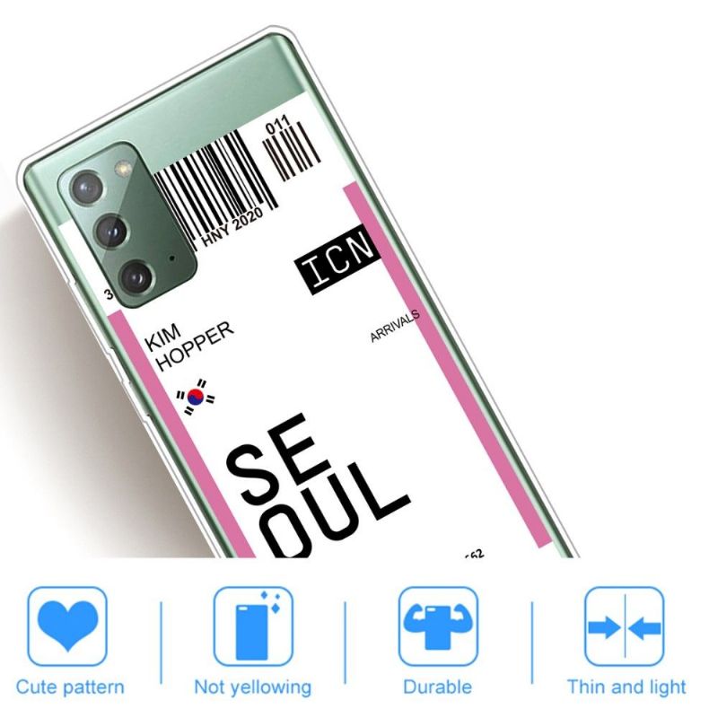 Mobilcover Samsung Galaxy Note 20 Boardingkort 03 Seoul