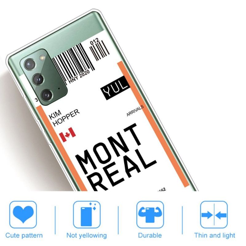 Mobilcover Samsung Galaxy Note 20 Boardingkort 04 Montreal