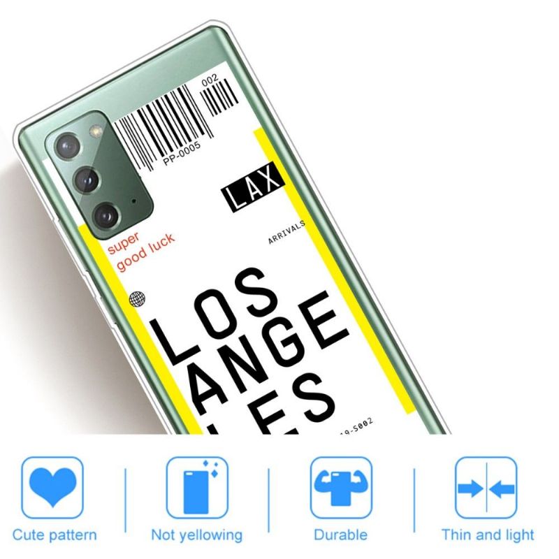 Mobilcover Samsung Galaxy Note 20 Boardingkort 08 Los Angeles