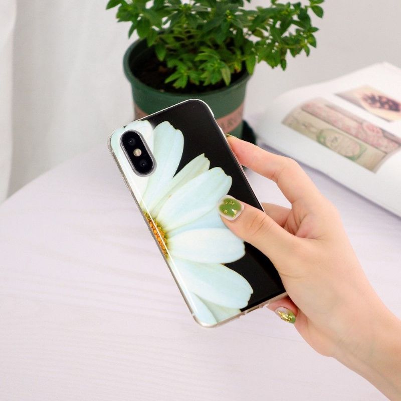 Cover iPhone X / XS Anti-fald Fluorescerende Daisy