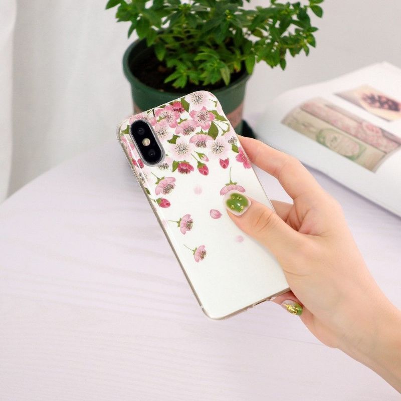 Cover iPhone X / XS Fluorescerende Blomster