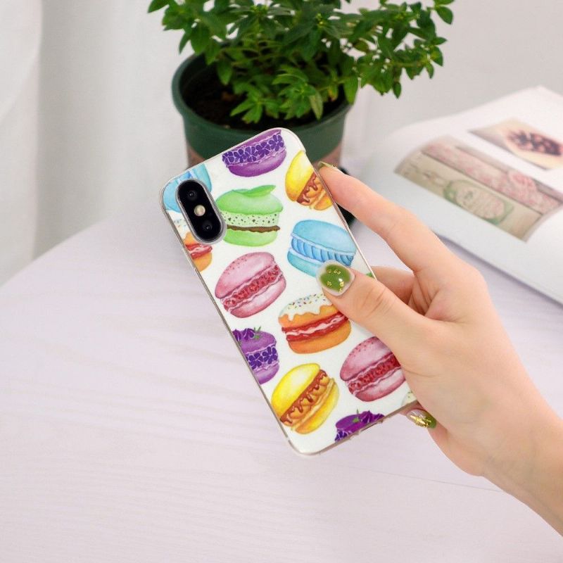 Cover iPhone X / XS Fluorescerende Macarons