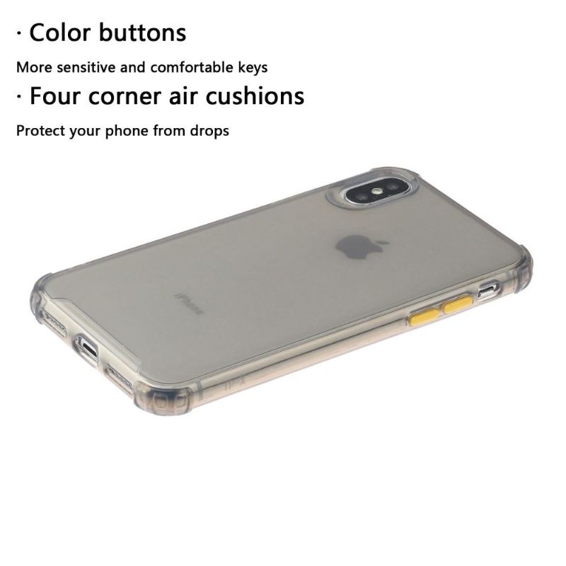 Cover iPhone X / XS Halvgennemsigtig Med Farveknap