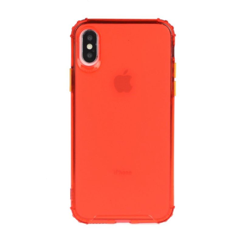 Cover iPhone X / XS Halvgennemsigtig Med Farveknap