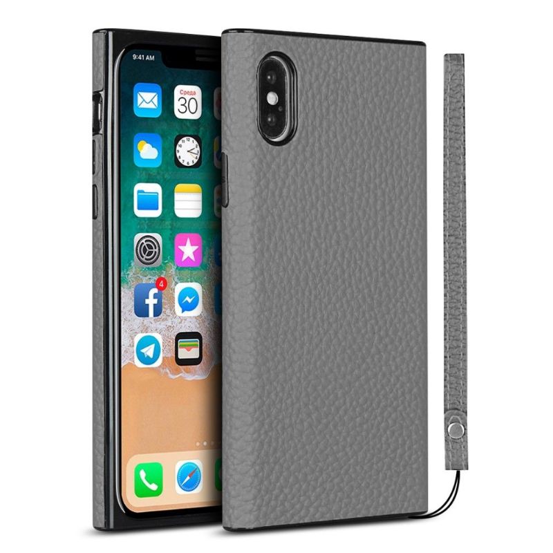 Cover iPhone X / XS Lædereffekt Med Rem