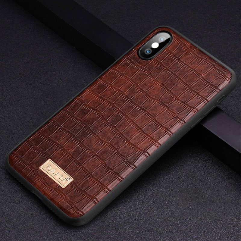 Cover iPhone X / XS Sulada Croc Lædereffekt