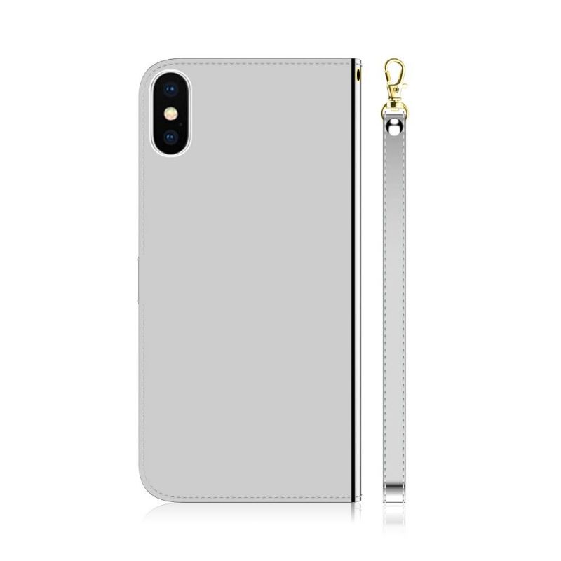 Flip Cover iPhone X / XS Anti-fald Spejleffekt I Kunstlæder