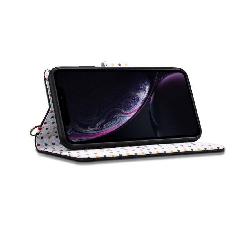 Flip Cover iPhone X / XS Anti-fald Vintage Polka Prikker