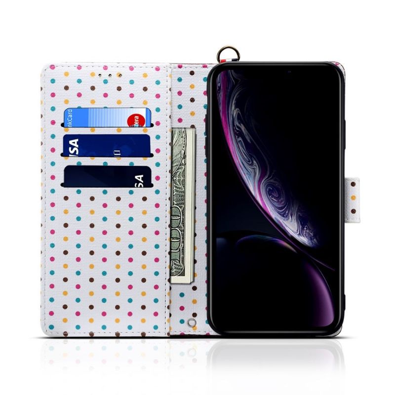 Flip Cover iPhone X / XS Anti-fald Vintage Polka Prikker