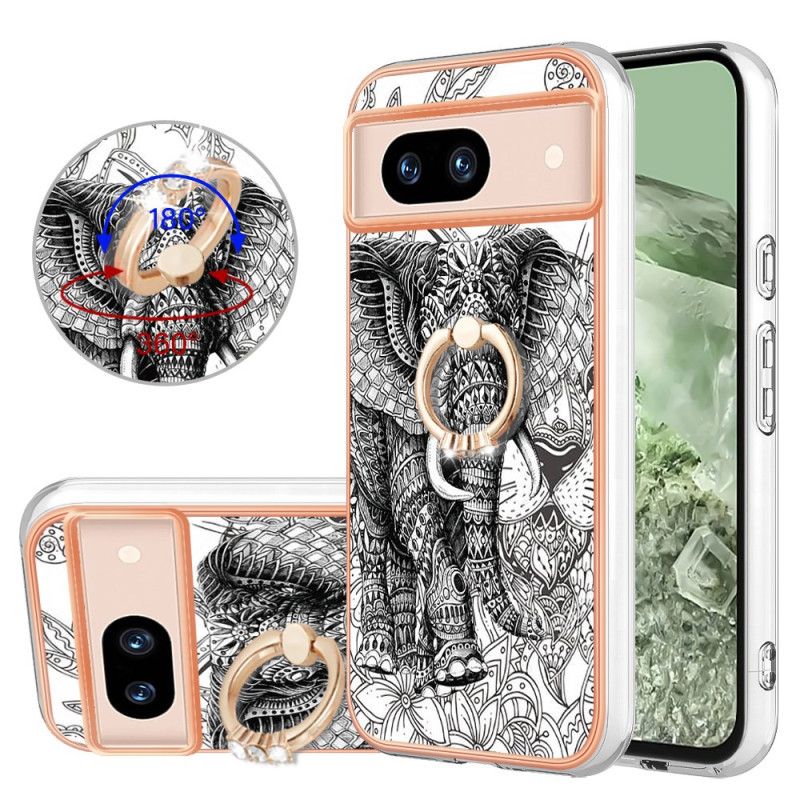 Cover Google Pixel 8a Telefon Etui Elephant Totem Ring-støtte