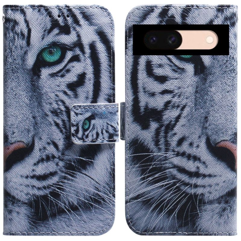 Flip Cover Google Pixel 8a Hvid Tiger