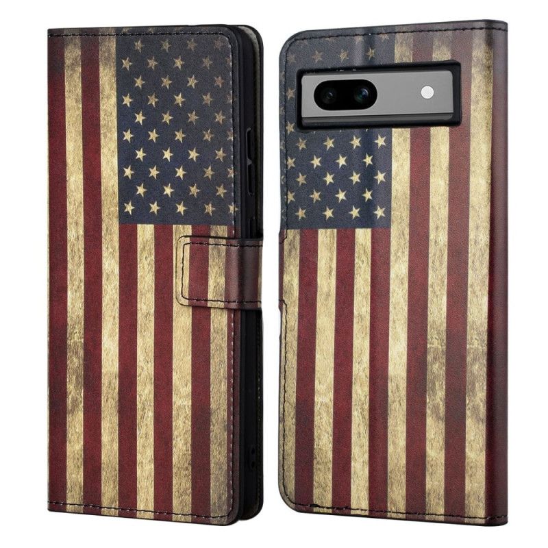 Flip Cover Til Google Pixel 8a Amerikansk Flag