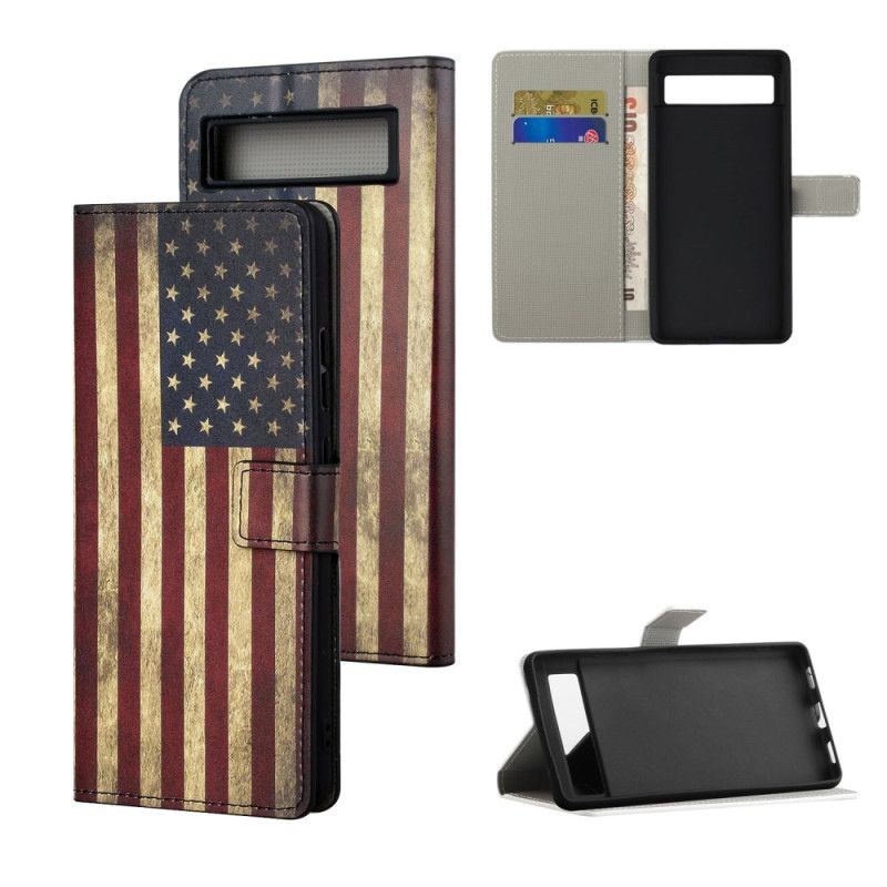 Flip Cover Til Google Pixel 8a Amerikansk Flag