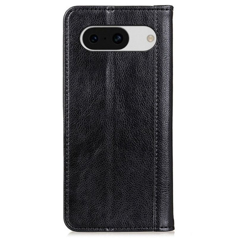 Læder Cover Google Pixel 8a Telefon Etui Litchi Texture Split Læder