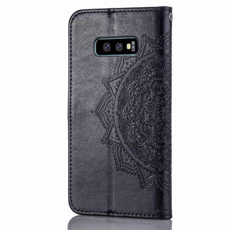 Flip Cover Samsung Galaxy S10e Anti-fald Præget Imiteret Læder Mandala