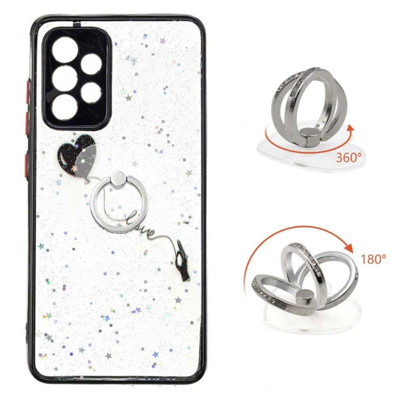 Cover Samsung Galaxy A52 5G / A52 4G / A52s 5G Hemming Flyvende Hjerteballon Med Ring