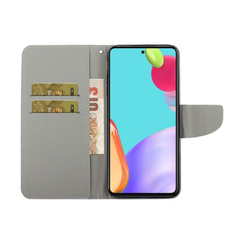 Flip Cover Samsung Galaxy A52 5G / A52 4G / A52s 5G Anti-fald Blå Sommerfugl