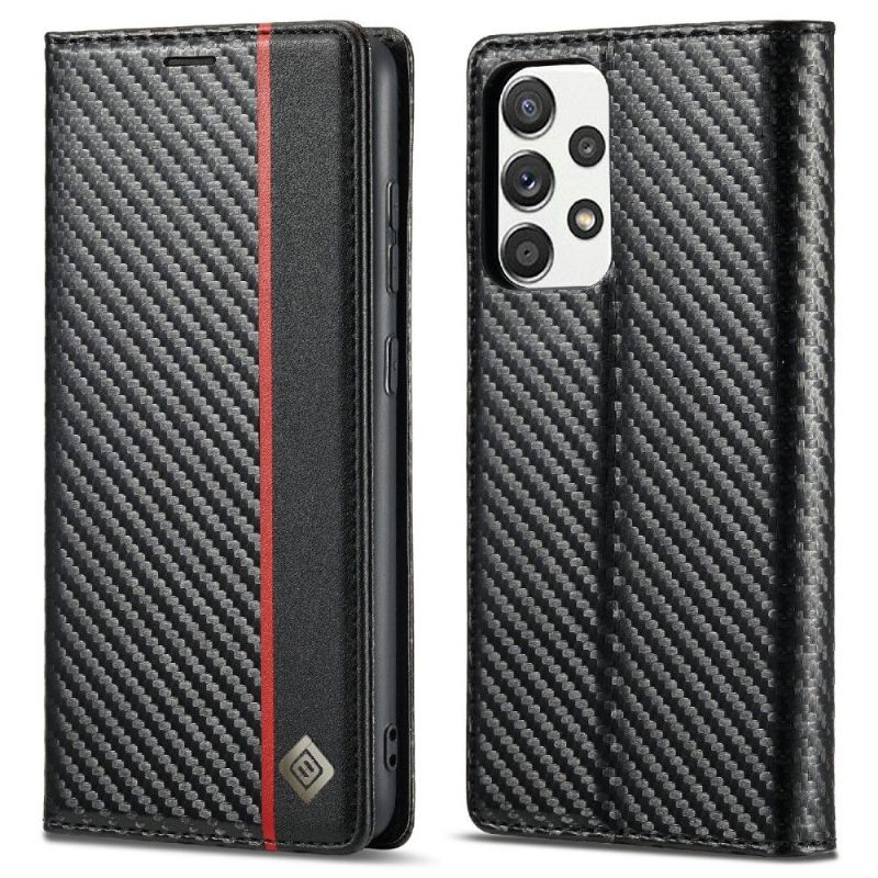 Flip Cover Samsung Galaxy A52 5G / A52 4G / A52s 5G Anti-fald Carbon Fiber Læder Effekt