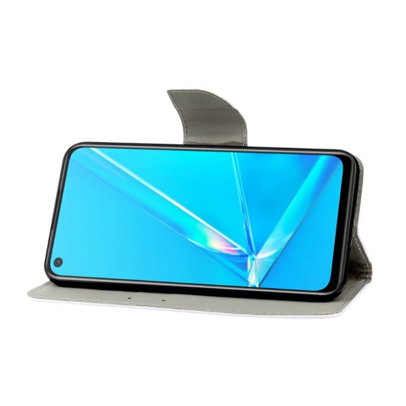 Flip Cover Samsung Galaxy A52 5G / A52 4G / A52s 5G Hemming Blomsterhjerte